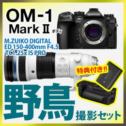 OM SYSTEM OM-1 II 野鳥セット/150-400mmTC1.25xPRO【特典付】