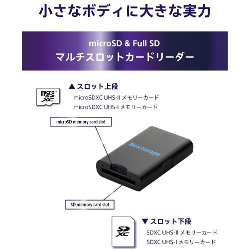 Nextorage NX-B1PRO165G カード+カードリーダー NextorageからCFexpress & SDのマルチスロットカードリーダー